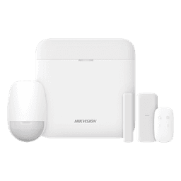 (AX PRO) KIT de Alarma AX PRO con GSM (3G/4G) / Incluye: 1 Hub con bateria de respaldo / 1 Sensor PIR / 1 Contacto Magnético Slim / 1 Control Remoto / Wi-Fi / Compatible con Hik-Connect P2P