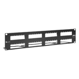 Patch Panel / 48 Puertos UTP / Vertical 2U (3.5') / Aluminio Cepillado / Negro / 19" Rack