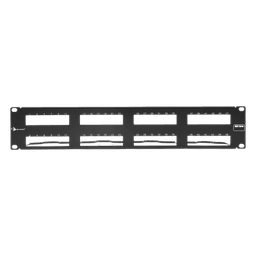 Patch Panel / 48 Puertos UTP / Vertical 2U (3.5') / Aluminio Cepillado / Negro / 19" Rack