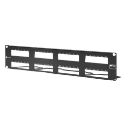 Patch Panel / 48 Puertos UTP / Vertical 2U (3.5') / Aluminio Cepillado / Negro / 19" Rack