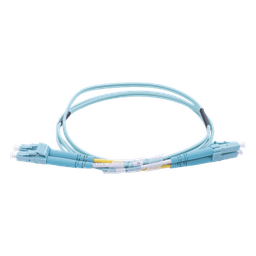 Jumper de Fibra Óptica Multimodo OM3 50/125 LC-LC OFNR (Riser), 2.0 mm, Dúplex, Aqua, 1 Metro (3.28 Pies)