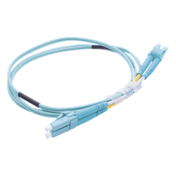 Jumper de Fibra Óptica Multimodo OM3 50/125 LC-LC OFNR (Riser), 2.0 mm, Dúplex, Aqua, 1 Metro (3.28 Pies)