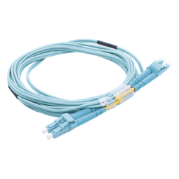 Jumper de Fibra Óptica Multimodo OM3 50/125 LC-LC OFNR (Riser), 2.0 mm, Dúplex, Aqua, 3 Metros (9.84 Pies)