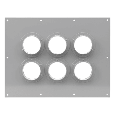 Placa Pasamuro / 6 Botas de 4 Pulgadas / Diseño Industrial / Material Anticorrosivo / Estructura Modular