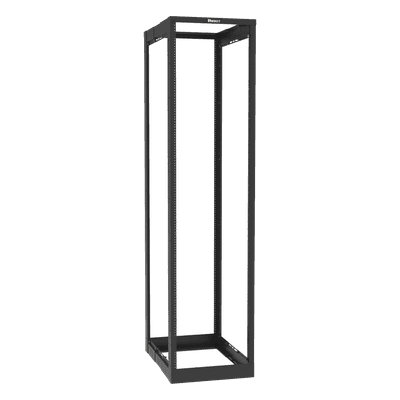 Rack de Cuatro Postes Estándar de 19", Rieles Roscados #12-24, Profundidad Ajustable de 23 a 42 in, 45 Unidades de Rack, Color Negro