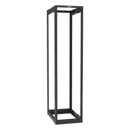 Rack de Cuatro Postes Estándar de 19", Rieles Roscados #12-24, Profundidad Ajustable de 23 a 42 in, 45 Unidades de Rack, Color Negro