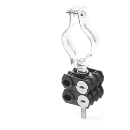Sujetador de Cable para Torre / 4 Cables 6 a 8 mm / Abrazadera 1 1/4 in (32 mm) / Plástico Resistente / Kit con Hardware