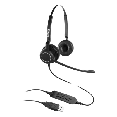 Audífonos USB de Diadema ESTÉREO con Audio HD / Micrófono con Cancelación de Ruido / Calidad para uso en Oficina