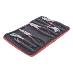 Juego de Pinzas / 5 Piezas / 8" (203.2 mm) / Acero / Mango Antiderrapante / Estuche Plástico
