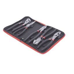 Juego de Pinzas / 5 Piezas / 8" (203.2 mm) / Acero / Mango Antiderrapante / Estuche Plástico