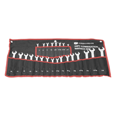 Juego de 24 Llaves Combinadas Métricas e Inglesas con Estuche.