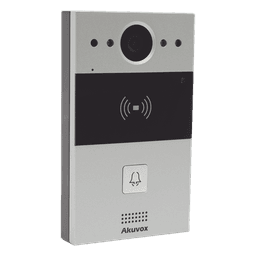 Videoportero de 1 Botón / Lector de Tarjetas MIFARE y PROX EM / Notificación a APP / 100% en la Nube / Notificación por Llamada Telefónica / SIP / ONVIF / IP65 / Cámara 2MP / Panel de Aluminio / Control de 2 Puertas