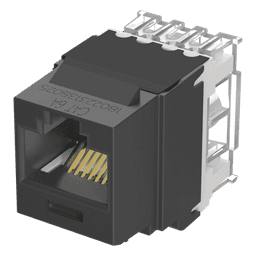 Conector Keystone / Cat 6A / 8P8C / UTP / 22-26 AWG / T568A/B / 50 μin Oro / Negro