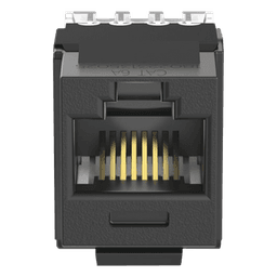 Conector Keystone / Cat 6A / 8P8C / UTP / 22-26 AWG / T568A/B / 50 μin Oro / Negro
