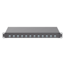 Distribuidor de Fibra Óptica / 12 Conectores LC Duplex (24 Fibras) / Multimodo OM3/OM4 / 1 UR / 17.5 in (444.5 mm) Ancho / 12.13 in (308.2 mm) Profundidad
