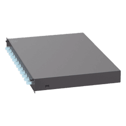 Distribuidor de Fibra Óptica / 12 Conectores LC Duplex (24 Fibras) / Multimodo OM3/OM4 / 1 UR / 17.5 in (444.5 mm) Ancho / 12.13 in (308.2 mm) Profundidad