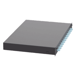 Distribuidor de Fibra Óptica / 12 Conectores LC Duplex (24 Fibras) / Multimodo OM3/OM4 / 1 UR / 17.5 in (444.5 mm) Ancho / 12.13 in (308.2 mm) Profundidad