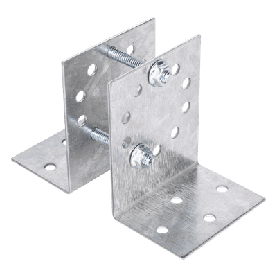 Base Multiposición para postes de paso o esquina / Acero Galvanizado Cal. 12 / 0.36 kg / Kit de Tornillería Incluido / Compatible con 7 Modelos SYSpost