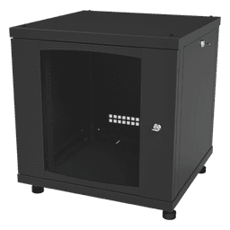 Gabinete de Piso / 12UR / 638 mm Profundidad / 276 kg Carga / Acero ANSI/TIA RS-310-D / Puerta Cristal Templado