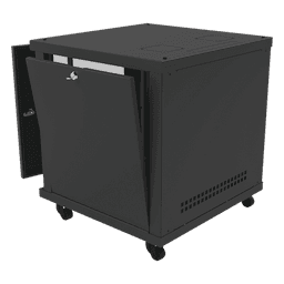 Gabinete de Piso / 12UR / 638 mm Profundidad / 276 kg Carga / Acero ANSI/TIA RS-310-D / Puerta Cristal Templado