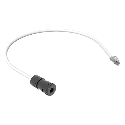 Cable de Conexión en Campo Jack a Plug RJ45 / Cat 6A / CMP Plenum / 0.5 m (1.64 ft) / Blanco