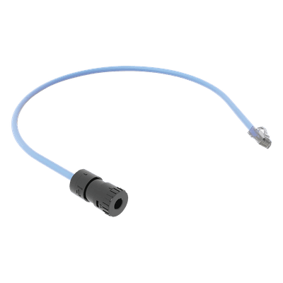 Cable de Conexión Jack a Plug RJ45 / Cat 6A / CMP Plenum / 0.5 m (1.64 ft) / Azul