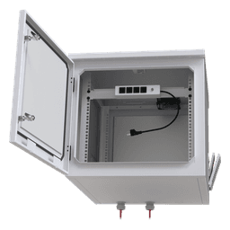 Gabinete Exterior para Rack / 9 UR / Profundidad 705 mm (2.3 ft) / IP54 / Acero Calibre 18 / Ventilador y Termostato / Aislante Poliuretano