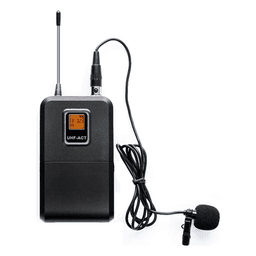 Kit de Micrófonía Inalámbrica UHF / 2 Micrófonos Lavalier / 200 Canales / Alcance 100 m (328 ft) / 15 Horas de Batería / Pantalla LCD