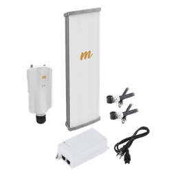 Kit de radio A5x con antena N545X4, 4.9 a 6.4 GHz, 700 Mbps, hasta 64 usuarios concurrentes,  Monitoreo a travez de la nube, incluye jumper, PoE24V, cable de alimentación y montaje 