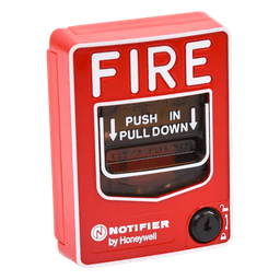 Estación manual de alarma direccionable de doble acción, con leyenda en inglés, para paneles inteligentes NOTIFIER