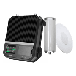 Kit Amplificador Office 200 para 2G, 3G y 4G / Mejora llamadas convencionales y VoLTE / Amplifica señal de TELCEL, AT&T y MOVISTAR / Cubre hasta 400 m² con una antena y hasta 1600 m² con 4 antenas.