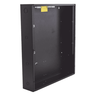 Caja posterior de 2 niveles para gabinete de panel contra incendio NOTIFIER, acero calibre 16, color negro