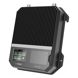 Amplificador Office 200 para 4G, 3G, 2G y llamada VoLTE y convencional. Especial para personalizarlo con antenas, cables y accesorios de acuerdo al requerimiento de la instalación. Puede cubrir en interior áreas de hasta 1600 m² con 4 a