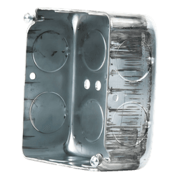 Caja Cuadrada Eléctrica / 4 x 4" / Profundidad 1-1/2" / 21 in³ / 11 Entradas 3/4" y 1 Entrada 1/2" / Acero Galvanizado / Resistencia al Fuego 2 Horas