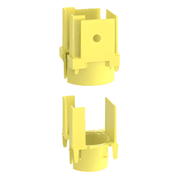 Tapa con 1 Salida a Tubo Corrugado de 1.5in (38mm), Para uso con Canaletas 2X2 FiberRunner™, Color Amarillo
