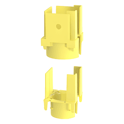 Tapa con 1 Salida a Tubo Corrugado de 1.5in (38mm), Para uso con Canaletas 2X2 FiberRunner™, Color Amarillo