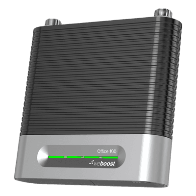 Amplificador Office 100 para 4G, 3G, 2G y llamada VoLTE y convencional. Especial para personalizarlo con antenas, cables y accesorios de acuerdo al requerimiento de la instalación. Puede cubrir áreas de hasta 3000 Metros Cuadrados