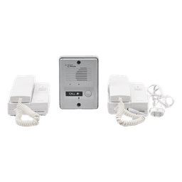 Kit de Audio Portero / 2 Auriculares / Frente de Calle Metálico / Montaje Pared o Escritorio / 0.5W-3.3W