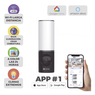 Cámara IP Bala / 4 Megapixel / Wi-Fi 2.4 GHz / Luz Blanca 700 lúmenes / IR 10 m (32.8 ft) / Audio Bidireccional / IP67