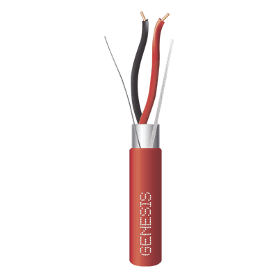 Cable FPLR para Sistemas de Detección de Incendio / 2 x 18 AWG / Blindado / Riser 152 m (500 ft) / UL 1666 / Color Rojo