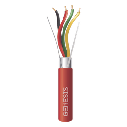Bobina de 152 Metros (500 Pies) de Alambre / 4 x 18 AWG / Riser / Blindado / Tipo FPLR / Color Rojo / Para Aplicaciones en Sistemas de Detección de Incendio y Sistemas de Evacuación