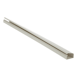 Canaleta de PVC / Diseño Tipo Bisagra / 38.4 x 24 x 3048 mm (10 ft) / Instalación Adhesiva Sin Herramientas / UL94V-0 / Blanco Mate