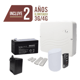 KIT Alarma Cloud Híbrido/Comunicador 4G Lte Integrado/8 Zonas Cableadas, 32 Inalambricas /Programación 100% vía WEB