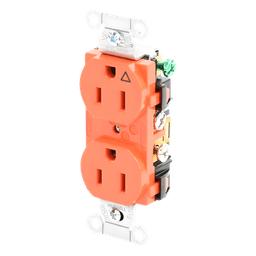 Contacto Dúplex Conexión a Tierra Aislada/ 15A 125V/ 2 polos 3 Hilos/ Nema 5-15R /Grado Comercial/ Color Naranja.