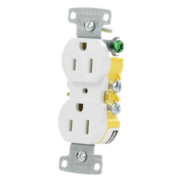 Contacto Duplex 15A 125V/ 2 Polos 3 Hilos/ Nema 5-15R/ Color Blanco.