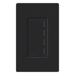 Teclado de Escenas de Pared / 4 Botones Programables / Clear Connect 2.4 GHz / Alcance 22.8 m (74.8 ft) / 120-277 V / Memoria de Estado