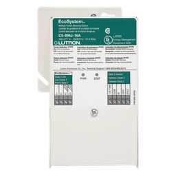 Módulo de atenuación EcoSystem de 16 A para balastros Lutron de 3 hilos Eco-10 y Hi-lume, entrada universal de 100 a 277 V, con soporte para sensores y control personal