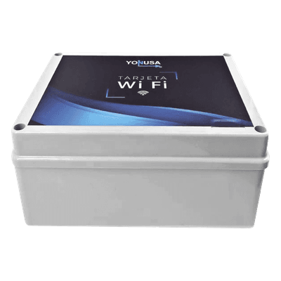 Modulo WIFI LITE con gabinete para uso en Energizadores YONUSA / Aplicación sin costo / Botón de Pánico/ 1 Salida Propósito General