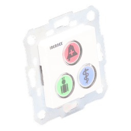 Modulo de 3 Botones iluminados con Lector RFID 125 KHz / Alarma / Cancelar y Código Azul / BUS RS485 / Compatible con NX0019/B, NX1021 y NX0015