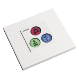 Módulo de Botones para Sistema de Llamadas / 3 Teclas Iluminadas / Retroalimentación Táctil y Audible / BUS RS485 / 12 V / Empotrado o Superficie